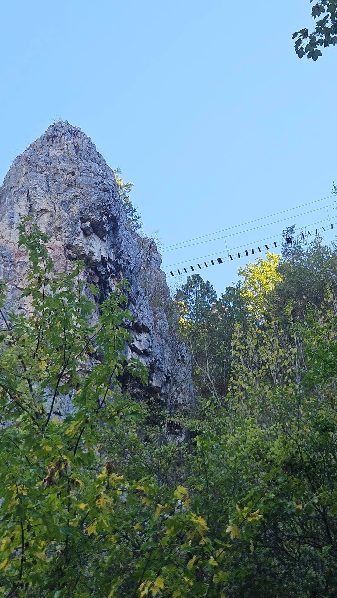 Lanový most na via ferrate v Șuncuiuș
